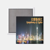 Aimant zHK023 HONG KONG, Symphonie des lumières, Frigo (Recto/Verso)
