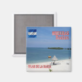 Aimant zHN005 ROATAN, Îles de la Baie, Honduras, Frigo (Recto/Verso)