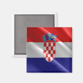 Aimant zHR002 CROATIE, Drapeau Croate, Frigo (Recto/Verso)