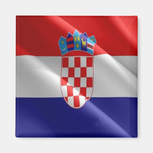 Aimant zHR002 CROATIE, Drapeau Croate, Frigo (Devant)