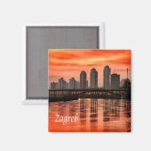 Aimant zHR004 ZAGREB, Croatie, Europe, Fridge (Recto/Verso)