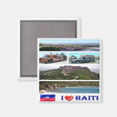 Aimant zHT002 HAITI I Love, Mosaïque, Amérique, Réfrigéra (Recto/Verso)