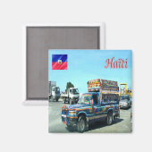 Aimant zHT004 PUERTO PRINCIPE, Tap Tap, Haïti, Frigo (Recto/Verso)