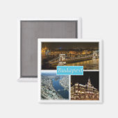 Aimant zHU003 BUDAPEST Hongrie, Frigo (Recto/Verso)