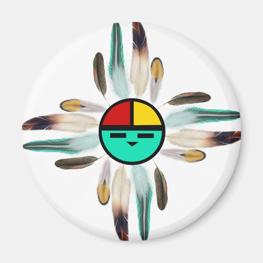 Aimant Zia Sun God with Feathers (Devant)