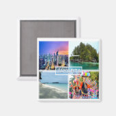 Aimant zID004 JAKARTA, île Macan, île Sepa, réfrigérateur (Recto/Verso)