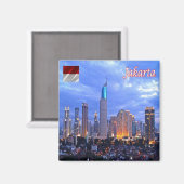 Aimant zID012 skyline JAKARTA, Indonésie, Asie, Fridge (Recto/Verso)
