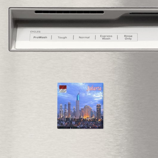 Aimant zID012 skyline JAKARTA, Indonésie, Asie, Fridge (In Situ (Lave-vaisselle))