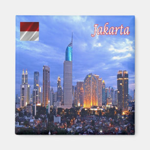 Aimant zID012 skyline JAKARTA, Indonésie, Asie, Fridge