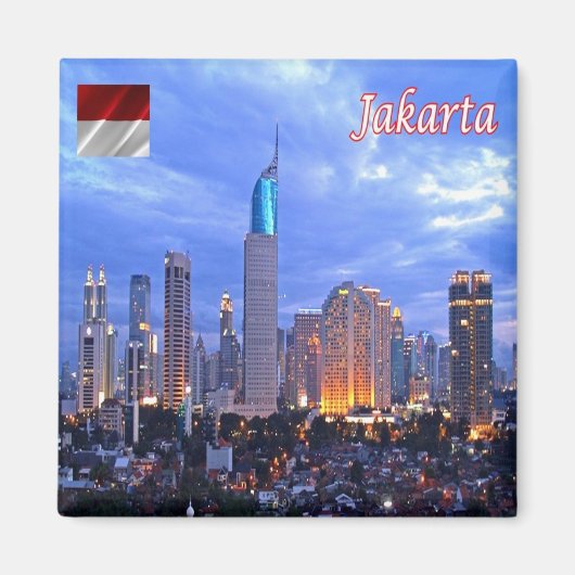 Aimant zID012 skyline JAKARTA, Indonésie, Asie, Fridge (Devant)