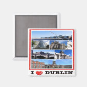 Aimant zIE009 DUBLIN I Love, Mosaic Irlande, Fridge (Recto/Verso)