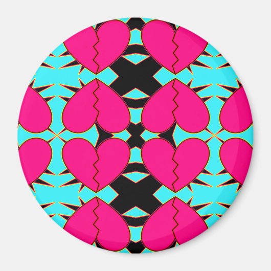 Aimant Zig-n-Zag Coeurs brisés (Devant)