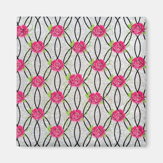 Aimant Zig Zag Motif, fleur (Devant)