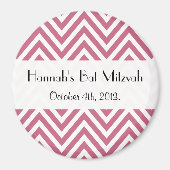 Aimant Zigzag rose, Chevron rose, Bat mitzvah (Devant)