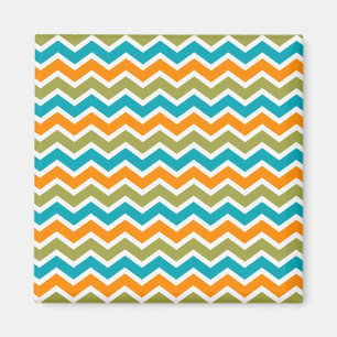 Aimant Zigzag tribal vibrant de paon