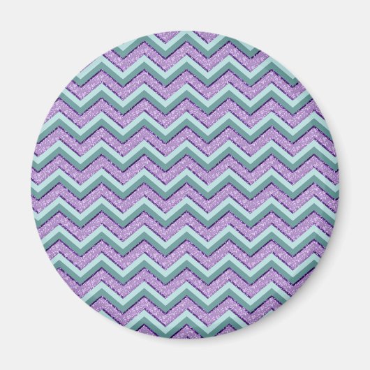 Aimant ZigZag turquoise et Améthyste (Devant)