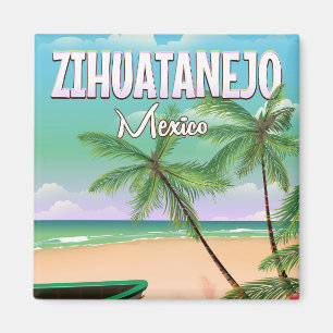 Aimant Zihuatanejo affiche de vacances à la plage mexicai