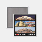 Aimant zIN005 j'aime NEW DELHI, Inde, Asie, Fridge (Recto/Verso)