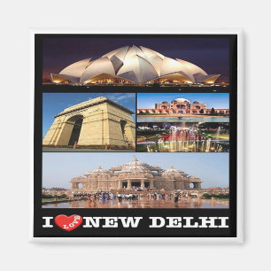Aimant zIN005 j'aime NEW DELHI, Inde, Asie, Fridge