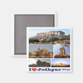 Aimant zIN006 j'aime JODHPUR, Inde, Asie, Fridge (Recto/Verso)
