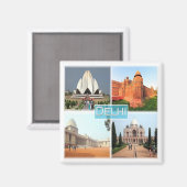 Aimant zIN013 DELHI, Inde, Asie, réfrigérateur (Recto/Verso)