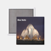Aimant zIN023 LOTUS TEMPLE New Delhi, Inde, Fridge (Recto/Verso)