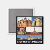 Aimant zIN024 j'aime NEW DELHI, Inde, Asie, Fridge (Recto/Verso)