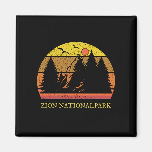 Aimant Zion National Park Retro Vintage (Devant)