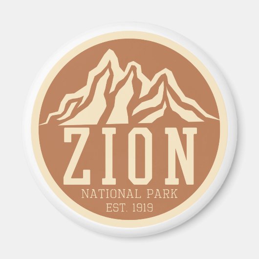 Aimant Zion National Park Utah USA Outdoors Retro (Devant)