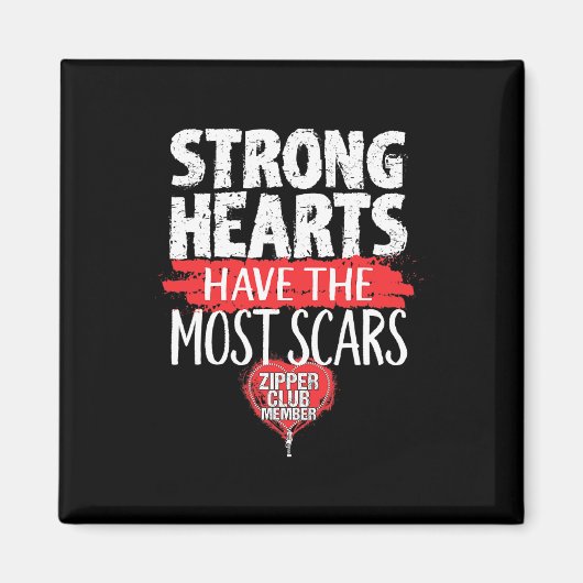 Aimant Zipper Club Membre Open Heart Surgery Survivor (Devant)