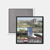 Aimant zIQ003 BAGDAD, Irak, Moyen-Orient, Asie, Frigo (Recto/Verso)