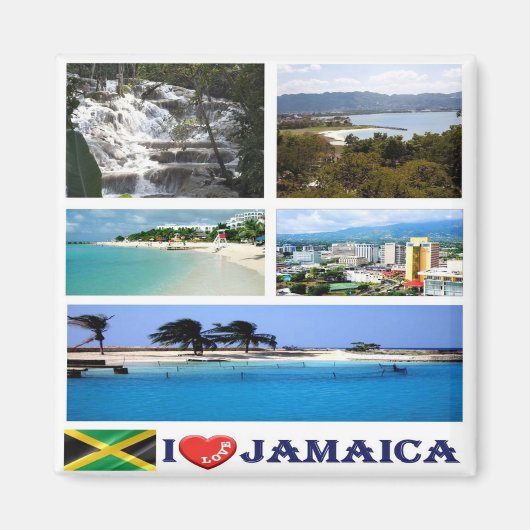 Aimant zJM003 JAMAICA I Love, Mosaïque, Amérique, Frigo (Devant)