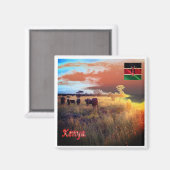 Aimant zKE007 KENYA, Panorama, Afrique, Frigo (Recto/Verso)
