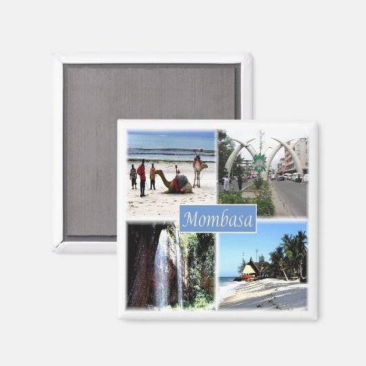 Aimant zKE030 MOMBASA, Mosaic, Kenya, Afrique, Réfrigérat (Recto/Verso)