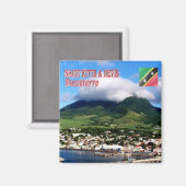 Aimant zKN004 SAINT KITTS NEVIS, Basseterre, Frigo (Recto/Verso)