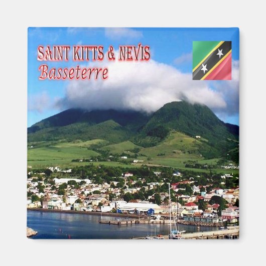 Aimant zKN004 SAINT KITTS NEVIS, Basseterre, Frigo (Devant)