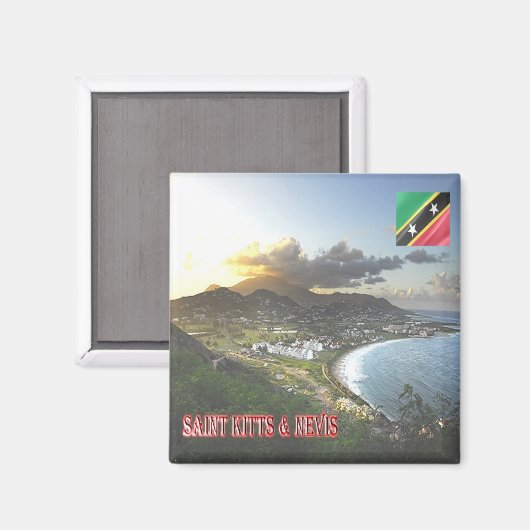 Aimant zKN005 SAINT KITTS NEVIS, Frigate Bay, Frigo (Recto/Verso)