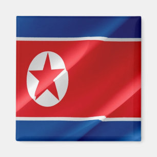Aimant zKP002 Corée du Nord agitant FLAG Corée du Nord Fr