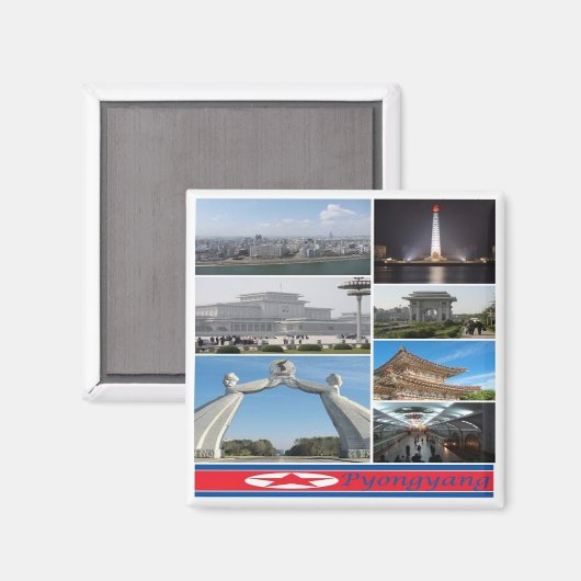 Aimant zKP003 PYONGYANG, Corée du Nord, Fridge (Recto/Verso)