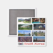 Aimant zKR004 CORÉE DU SUD, Asie, Frigo (Recto/Verso)