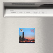 Aimant zKR005 SEOUL de nuit, Corée du Sud, Asie, Fridge (In Situ (Lave-vaisselle))