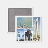 Aimant zKW003 KUWAIT mosaïque, Asie, réfrigérateur (Recto/Verso)