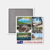 Aimant zKY002 ÎLES CAYMAN, Mosaïque, Amérique, Frigo (Recto/Verso)