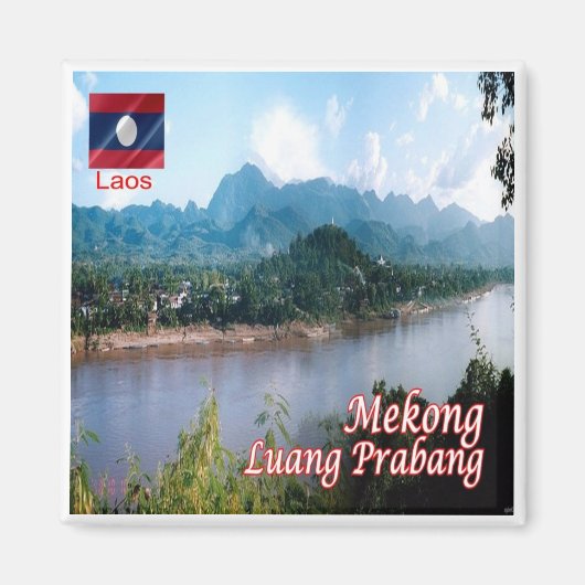 Aimant zLA006 LUANG PRABANG Mekong, Laos, Asie, Frigo (Devant)