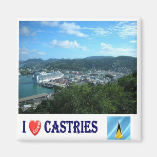 Aimant zLC005 CASTRIES I Love, Sainte-Lucie, Réfrigérateu