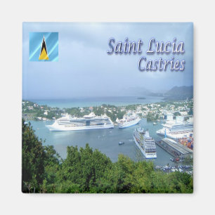 Aimant zLC009 CASTRIES, Port, Sainte-Lucie, Frigo