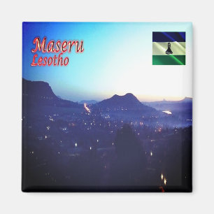 Aimant zLS009 MASERU Nuit, Lesotho, Afrique, Réfrigérateu