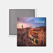 Aimant zLT009 VILNIUS, Lituanie, Europe, Réfrigérateur (Recto/Verso)