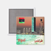 Aimant zLY025 TRIPOLI, Tours, Libye, Afrique, Fridge (Recto/Verso)