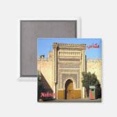 Aimant zMA024 MEKNTES, Palais Royal, Maroc, Réfrigérateur (Recto/Verso)